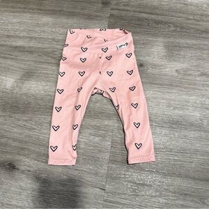 Toddler Pink Heart Print Leggings - Soft Stretch